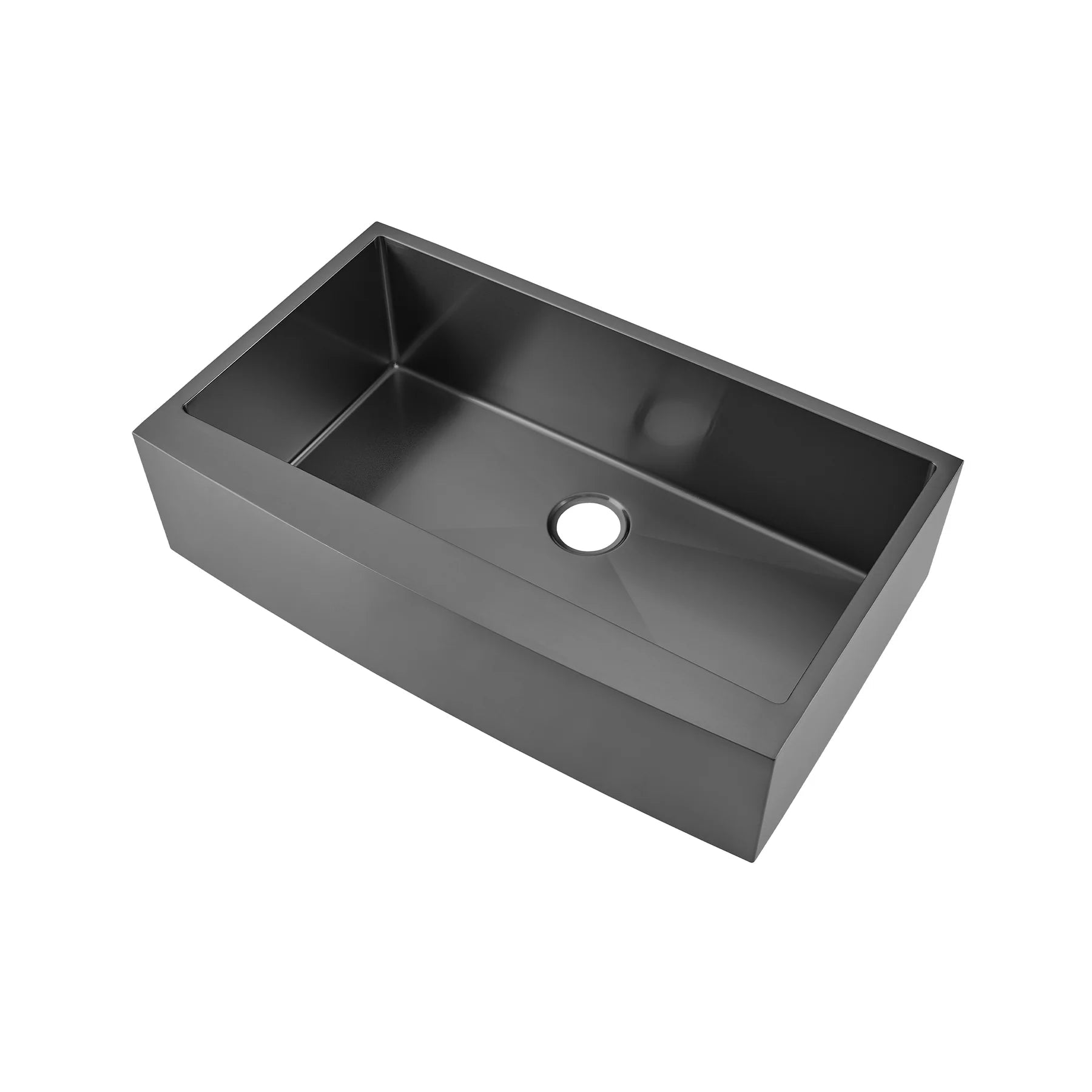 Swiss Madison Rivage 36" Single Black Stainless Steel Farmhouse Kitchen Sink With Apron
