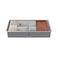 Swiss Madison Rivage 45" x 19" Double Basin 50/50 Stainless Steel Undermount Kitchen Workstation Sink With Drain, Cutting Board and Colander