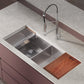 Swiss Madison Rivage 45" x 19" Double Basin 50/50 Stainless Steel Undermount Kitchen Workstation Sink With Drain, Cutting Board and Colander
