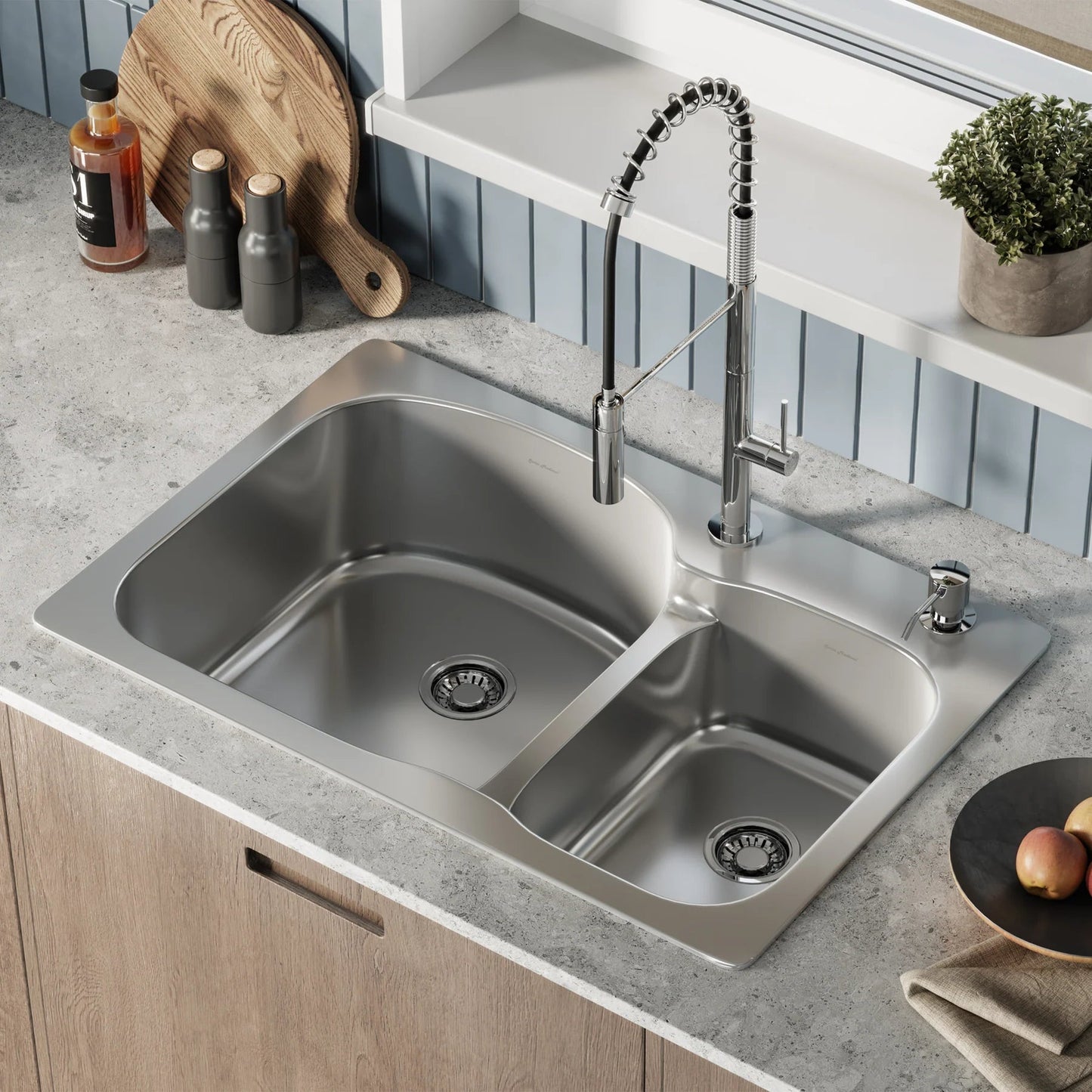 Swiss Madison SM-KT662 Ouvert 33" Double Stainless Steel Top-Mount Kitchen Sink