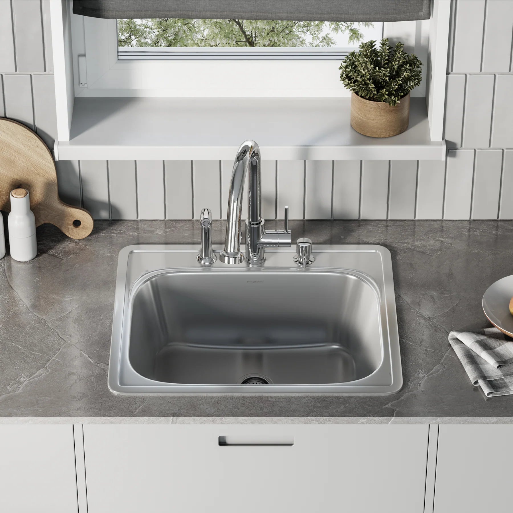 Swiss Madison SM-KT664 Ouvert 25" Single Stainless Steel Top-Mount Kitchen Sink