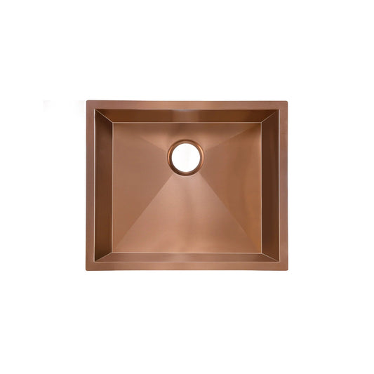 Swiss Madison Tourner 21" x 18" Single Rose Gold Stainless Steel Undermount Kitchen Sink