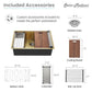 Swiss Madison Tourner 30" x 19" Gold Single Basin Stainless Steel Undermount Kitchen Workstation Sink With Drain, Cutting Board, Bottom Grid, Colander and Drying Rack