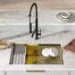 Swiss Madison Tourner 30" x 19" Gold Single Basin Stainless Steel Undermount Kitchen Workstation Sink With Drain, Cutting Board, Bottom Grid, Colander and Drying Rack