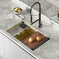 Swiss Madison Tourner 32" x 19" Gold Single Basin Stainless Steel Undermount Kitchen Workstation Sink With Drain, Cutting Board, Bottom Grid, Colander and Drying Rack