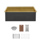 Swiss Madison Tourner 32" x 19" Gold Single Basin Stainless Steel Undermount Kitchen Workstation Sink With Drain, Cutting Board, Bottom Grid, Colander and Drying Rack