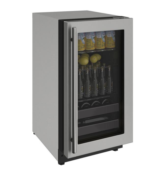 U-LINE 2218BEV 18" Stainless Frame Beverage Center With Field Reversible Door