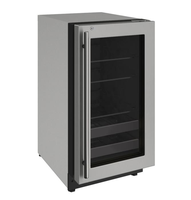 U-LINE 2218BEV 18" Stainless Frame Beverage Center With Lock and Right-Hand Hinge