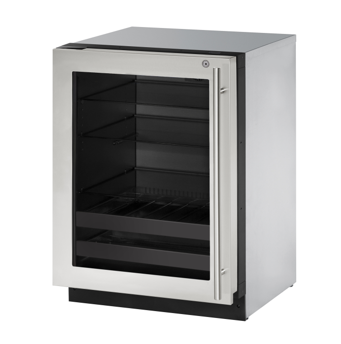 U-LINE 2224BEV 24" Stainless Frame Beverage Center With Lock and Left-Hand Hinge