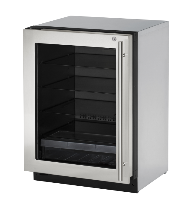 U-LINE 2224RGL 24" Stainless Frame Refrigerator With Lock and Left-Hand Hinge