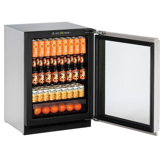 U-LINE 2224RGL 24" Stainless Frame Refrigerator With Reversible Door