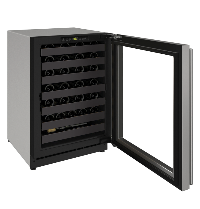 U-LINE 2224WC 24" Stainless Frame Wine Refrigerator With Reversible Door