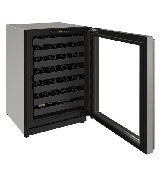 U-LINE 2224WC 24" Stainless Frame Wine Refrigerator With Reversible Door