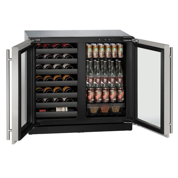 U-LINE 3036BVWC 3000 Series 36"Stainless Steel Frame Beverage Center Without Lock