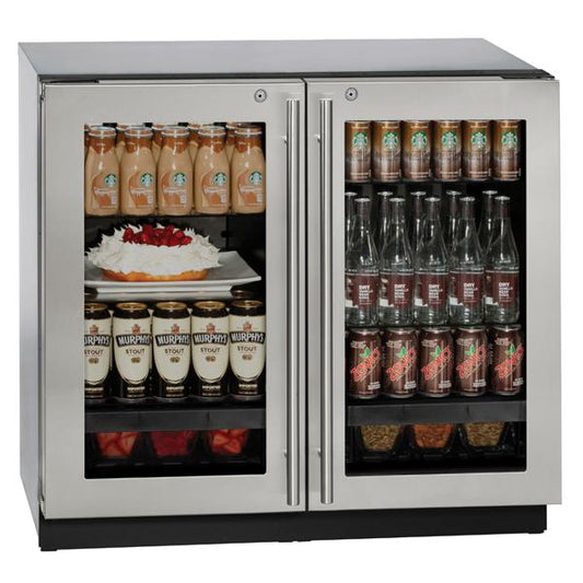 U-LINE 3036RRGL 36" Stainless Frame Refrigerator With Lock
