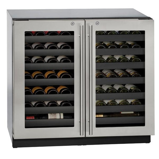 U-LINE 3036WCWC 36" Stainless Frame Dual-Zone Wine Refrigerator With Lock