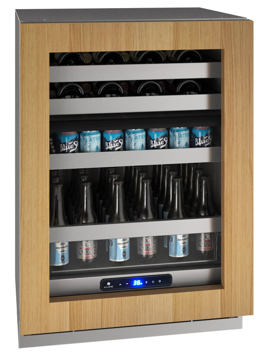 U-LINE HBD524 24" Integrated Frame Dual-Zone Beverage Center With Field Reversible Door