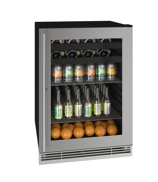 U-LINE HBV124 24" Stainless Frame Beverage Center With Lock