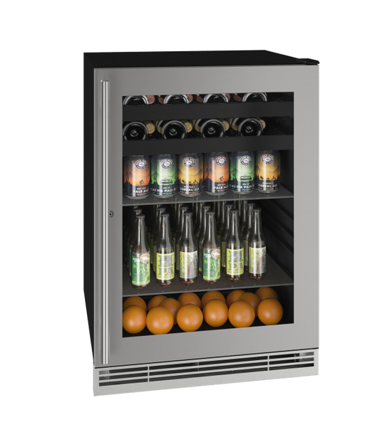 U-LINE HBV124 24" Stainless Frame Beverage Center With Lock