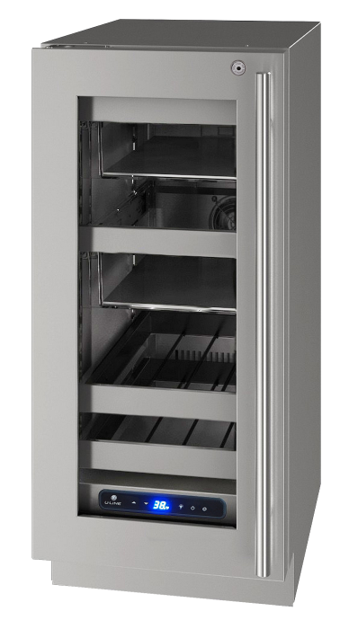 U-LINE HBV515 15" Stainless Frame Beverage Center With Lock and Left-Hand Hinge