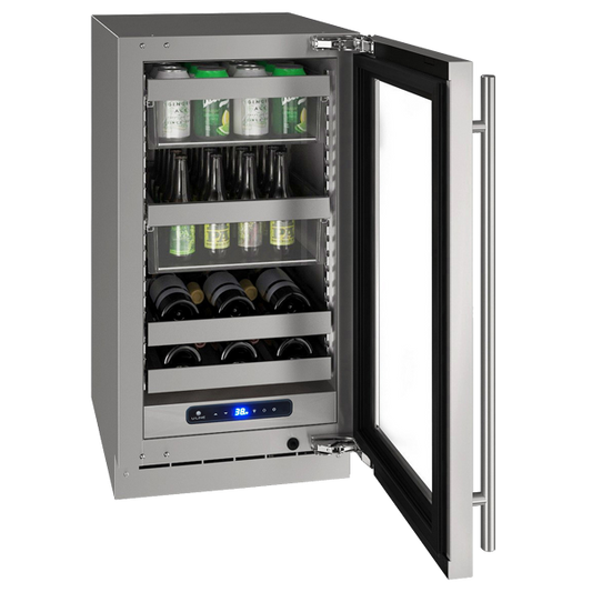 U-LINE HBV518 18" Stainless Frame Beverage Center With Field Reversible Door
