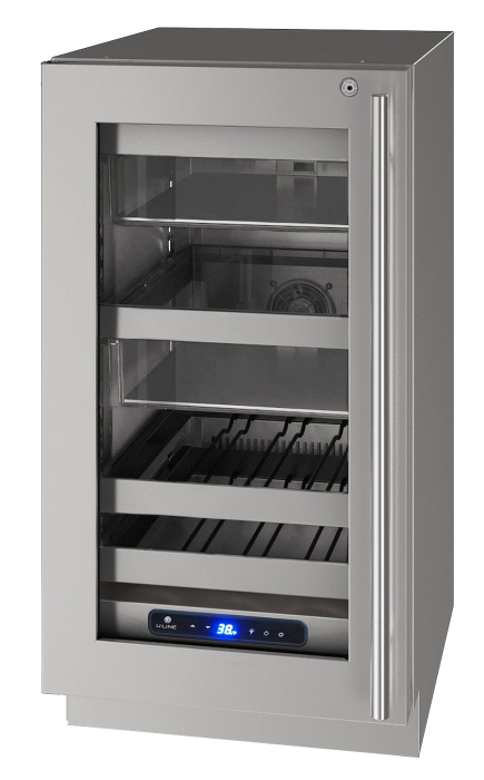 U-LINE HBV518 18" Stainless Frame Beverage Center With Lock and Left-Hand Hinge