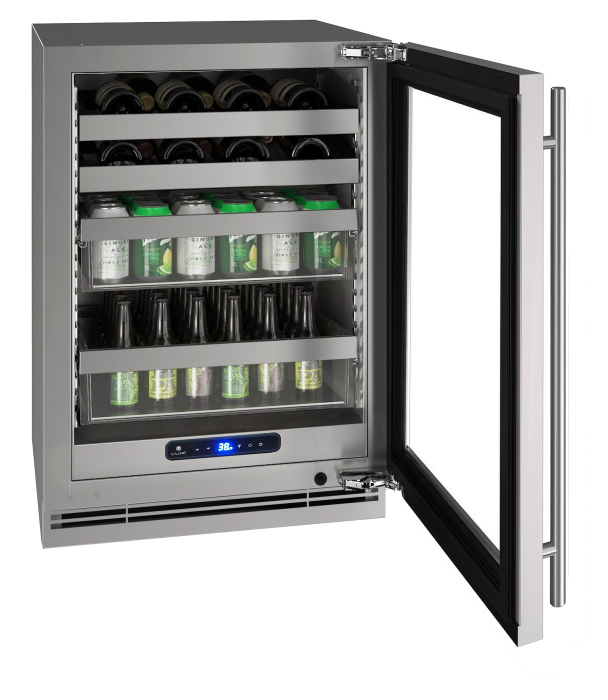 U-LINE HBV524 24" Stainless Frame Beverage Center With Field Reversible Door