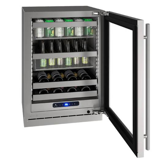 U-LINE HBV524 24" Stainless Frame Beverage Center With Field Reversible Door