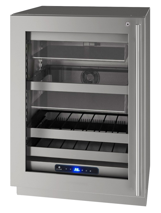 U-LINE HBV524 24" Stainless Frame Beverage Center With Lock and Left-Hand Hinge