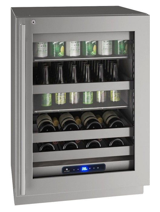 U-LINE HBV524 24" Stainless Frame Beverage Center With Lock and Right-Hand Hinge
