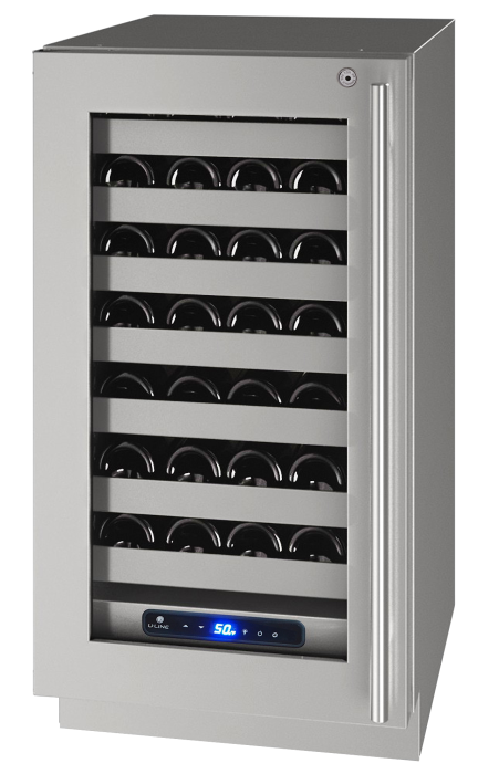 U-LINE HWC518 18" Stainless Frame Wine Refrigerator With Lock and Left-Hand Hinge