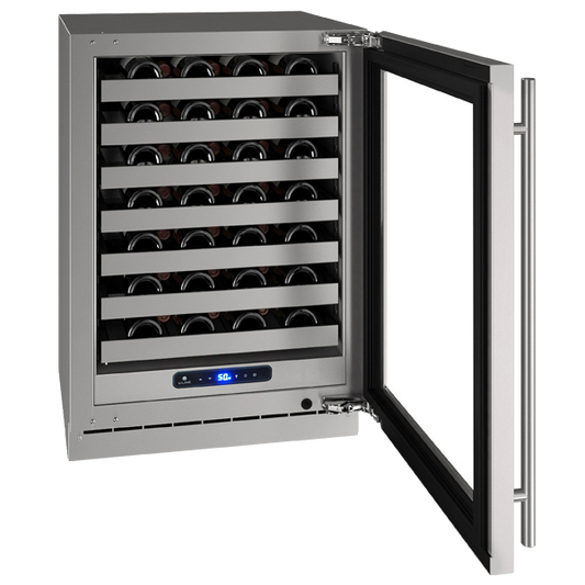 U-LINE HWC524 24" Stainless Frame Wine Refrigerator With Reversible Door