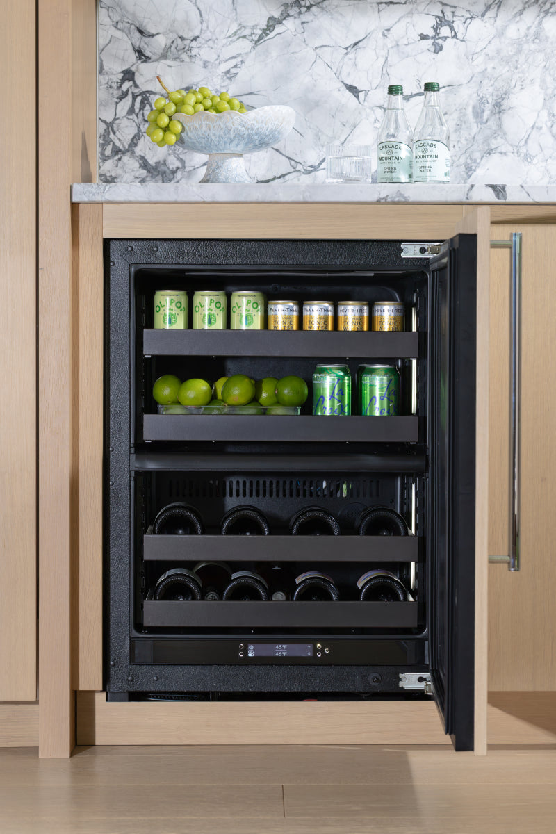 U-LINE URBD424 Seamless 24" Dual-Zone Integrated Solid Frame Beverage Center