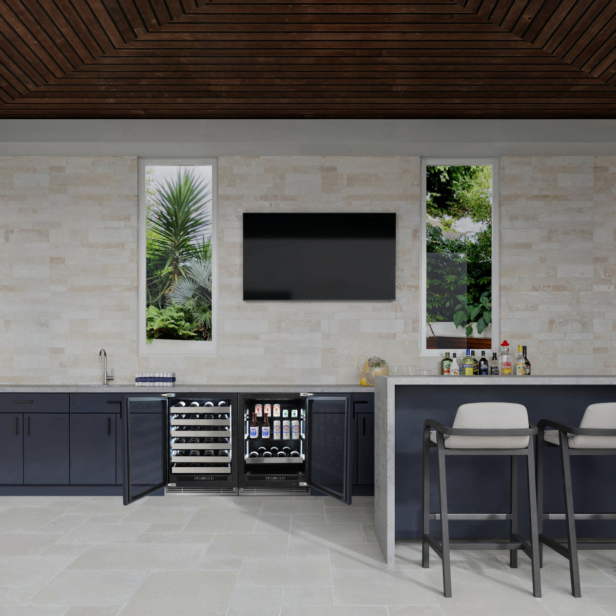 U-LINE URBV324 Home 24" Integrated Solid Frame Beverage Center