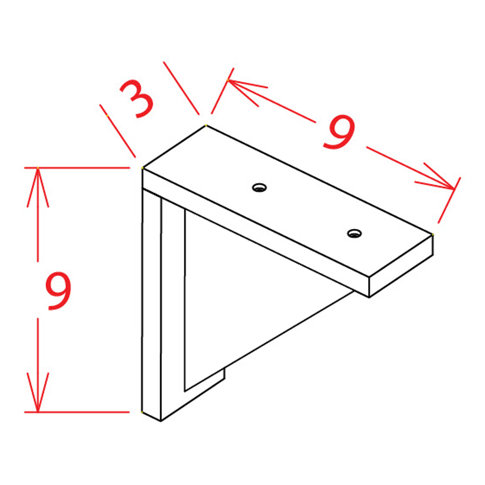 US Cabinet Depot Casselberry Saddle 3" x 9" Angled Corbel (CS-CB9)