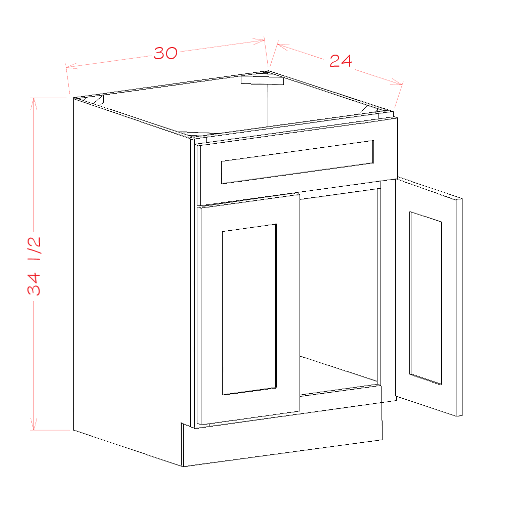 US Cabinet Depot Casselberry Saddle 30" Sink Base Cabinet (CS-SB30S)