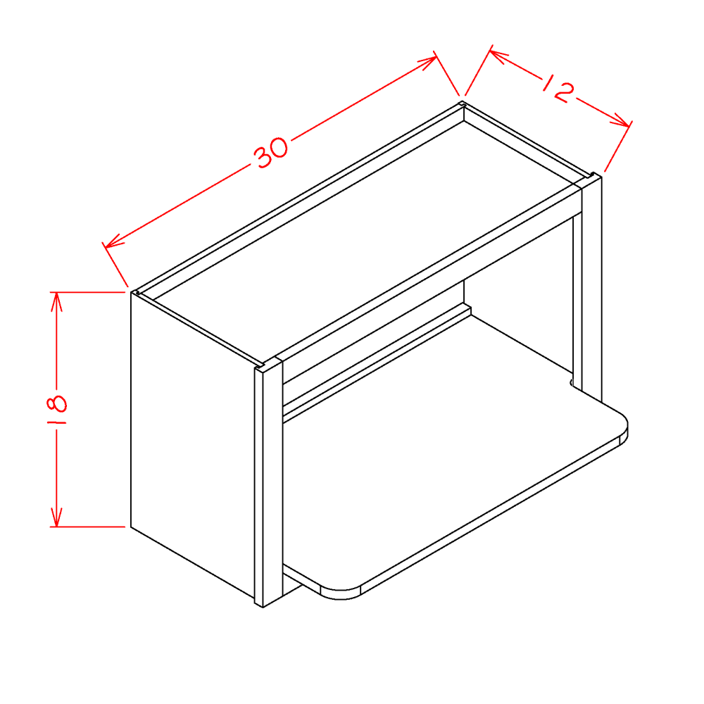 US Cabinet Depot Casselberry Saddle 30" x 18" Wall Microwave Cabinet Kit (CS-WMS3018)