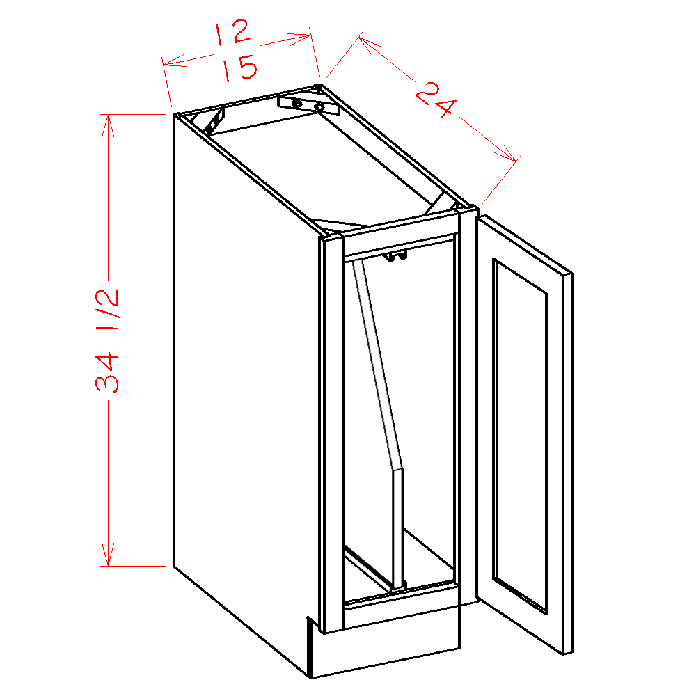 US Cabinet Depot Edgeline White 12" Full Height Door Tray Divider Base Cabinet Kit (EW-B12FHTD)