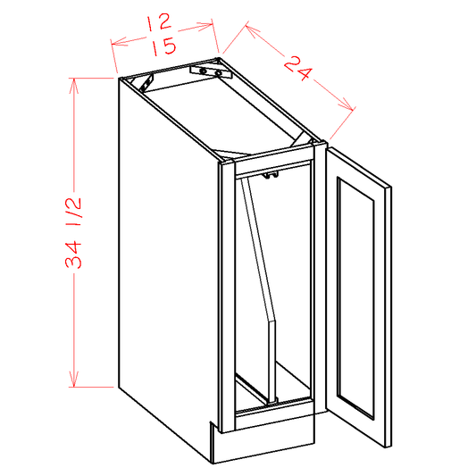 US Cabinet Depot Edgeline White 12" Full Height Door Tray Divider Base Cabinet Kit (EW-B12FHTD)