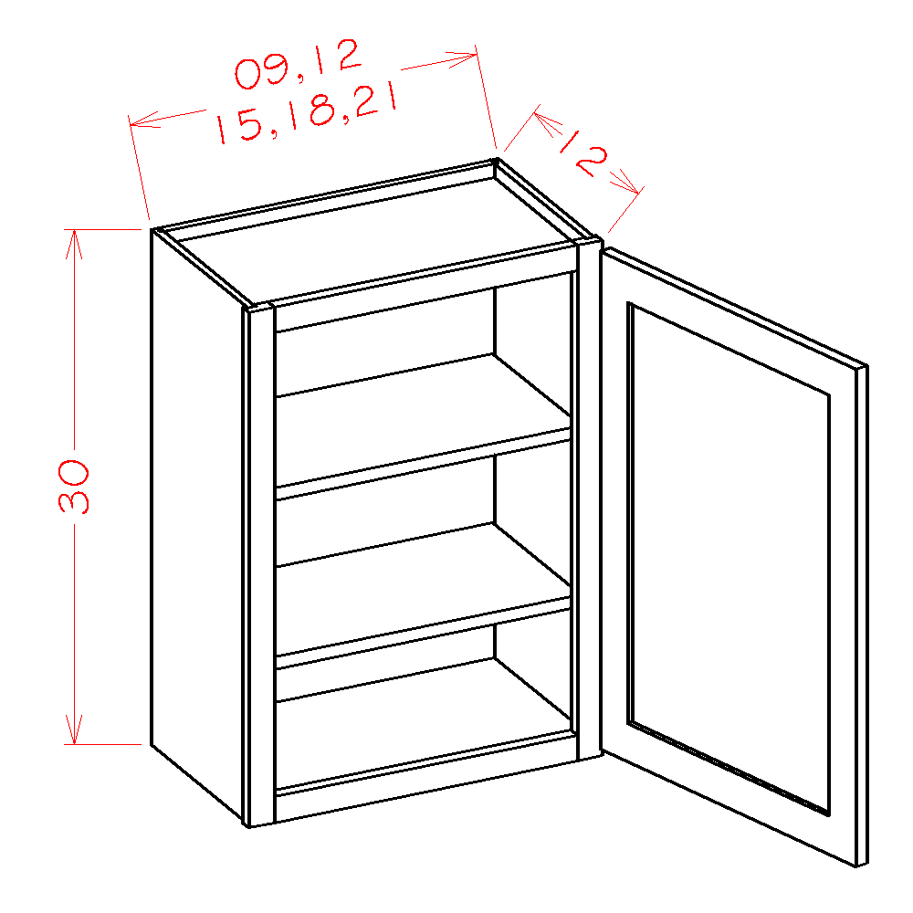 US Cabinet Depot Edgeline White 12" Wall Cabinet (EW-W1230)