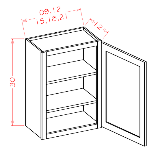 US Cabinet Depot Edgeline White 12" Wall Cabinet (EW-W1230)