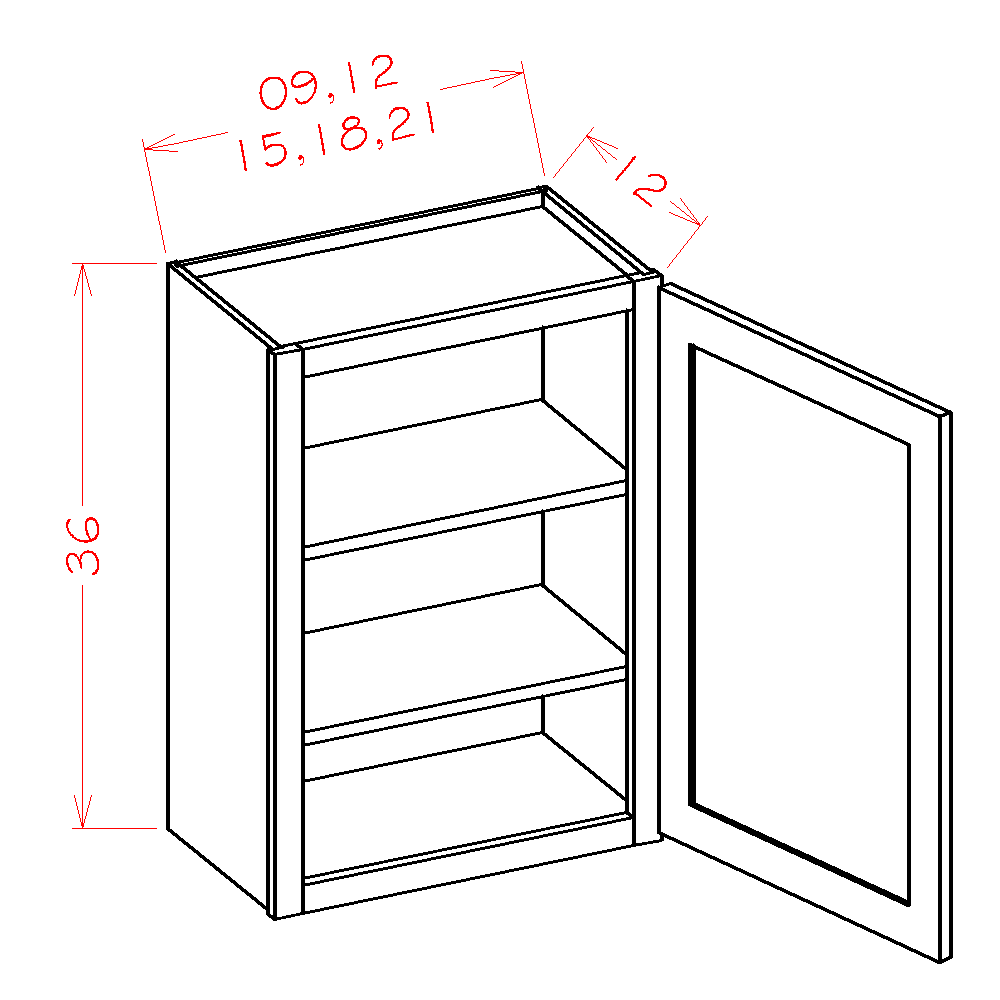 US Cabinet Depot Edgeline White 12" Wall Cabinet (EW-W1236)