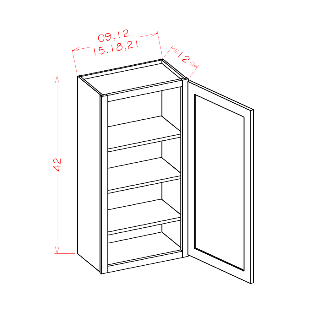 US Cabinet Depot Edgeline White 12" Wall Cabinet (EW-W1242)