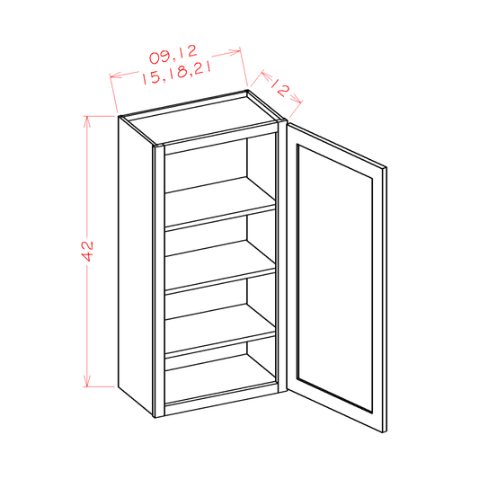 US Cabinet Depot Edgeline White 12" Wall Cabinet (EW-W1242)