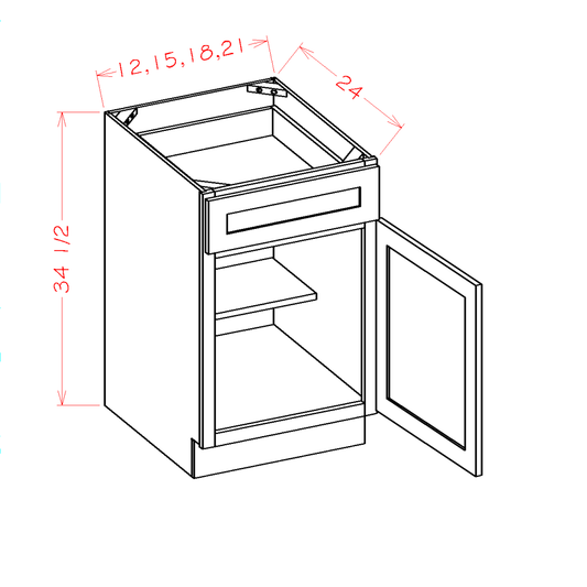 US Cabinet Depot Edgeline White 18" Base Cabinet (EW-B18)