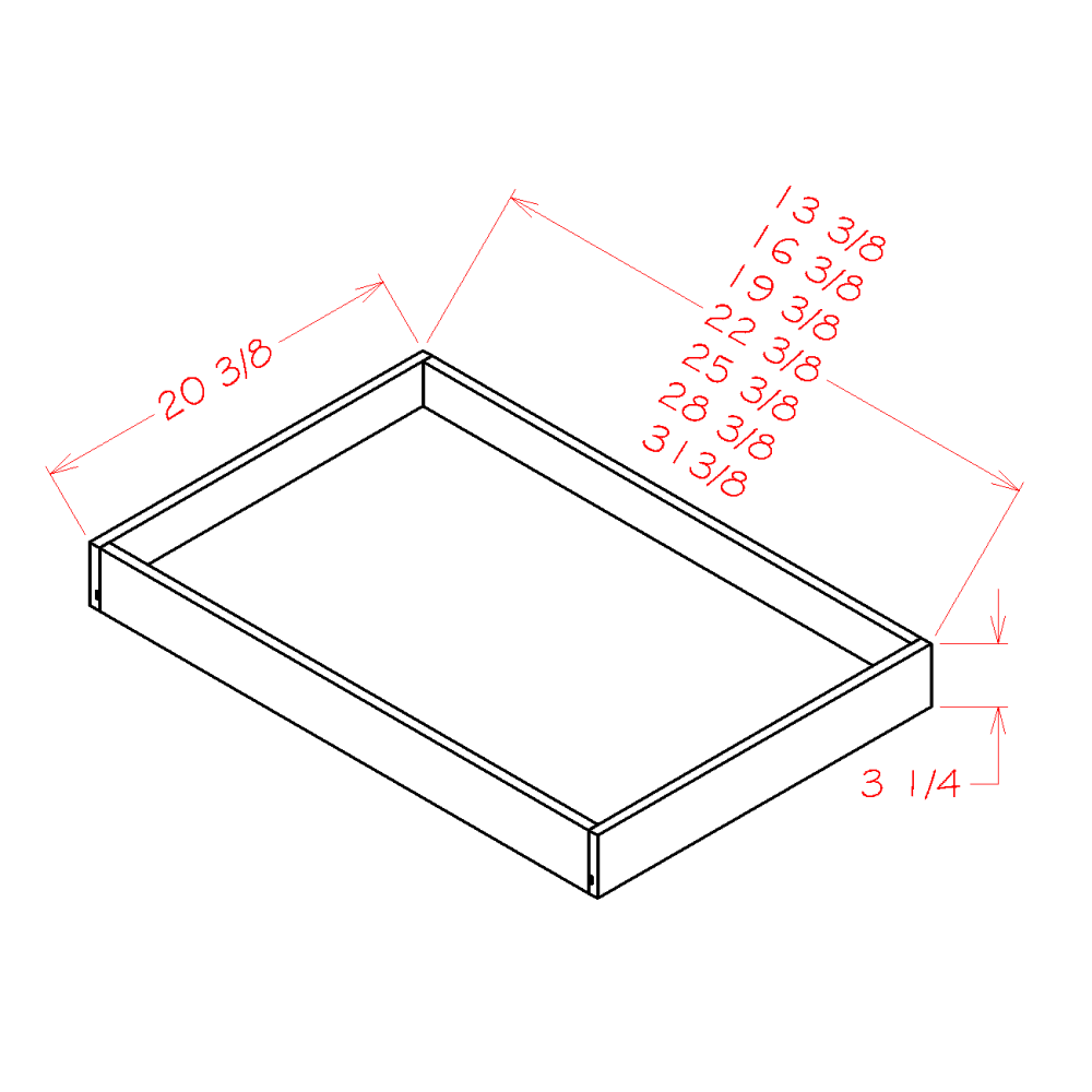 US Cabinet Depot Edgeline White 18" Roll Out Shelf (RS18-TYPEA)