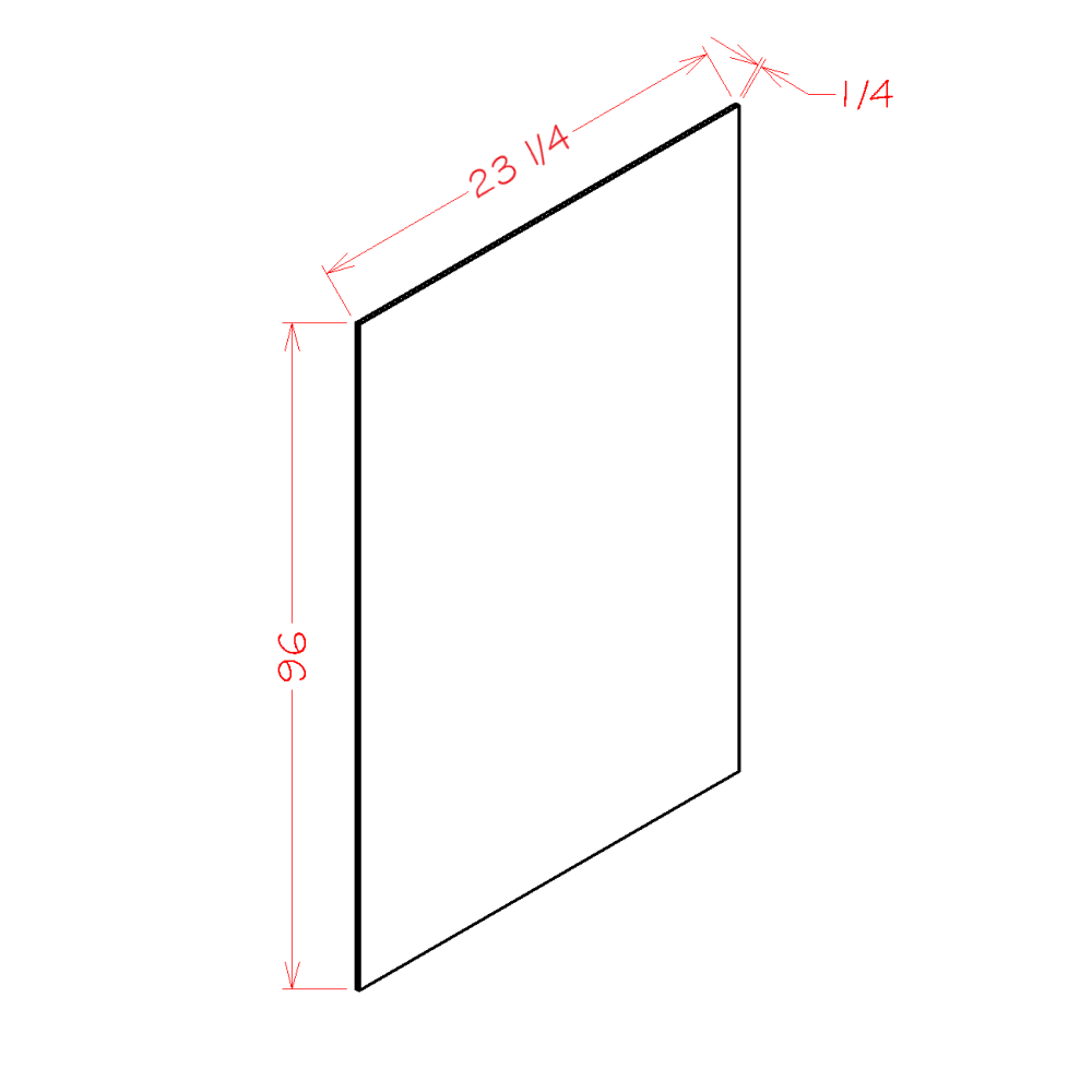 US Cabinet Depot Edgeline White 23" Tall Skin Panel (EW-USV2496)