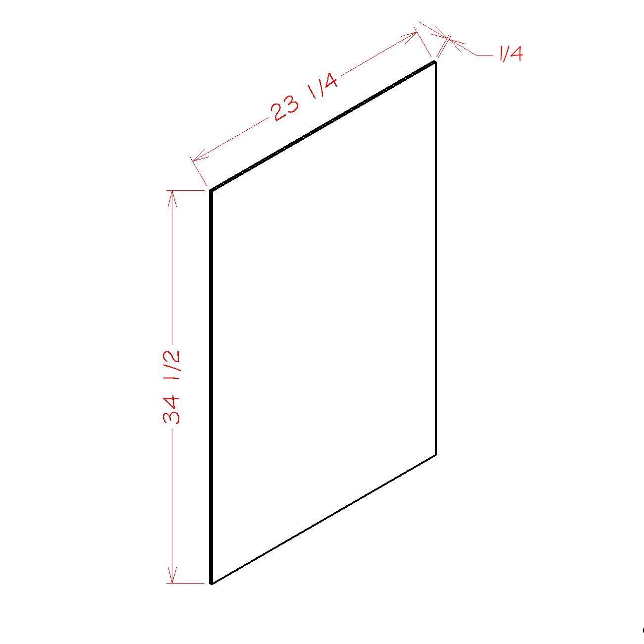 US Cabinet Depot Edgeline White 23" x 34" Base Skin Panel (EW-BSV)