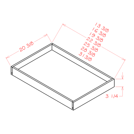 US Cabinet Depot Edgeline White 24" Roll Out Shelf (RS24-TYPEA)