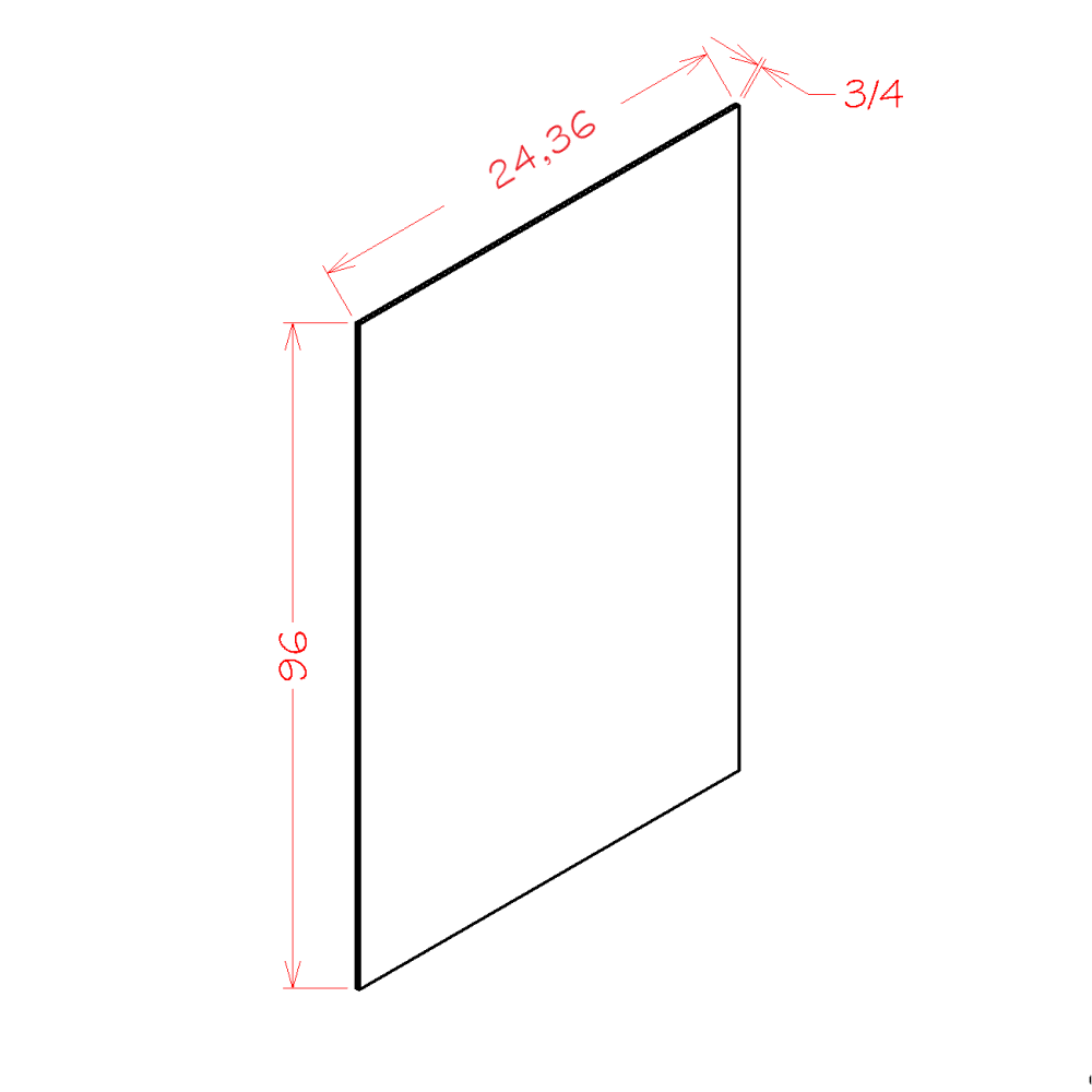 US Cabinet Depot Edgeline White 24" Shelf Board (EW-S2496)